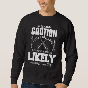 Sweatshirt Mécanique Mens Attention voiture Auto mécanicien m