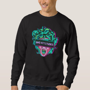 Sweatshirt Méduse esthétique Tête de serpent Mauvaise Attitud