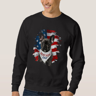 Sweatshirt Meilleur Chien à Chien Français Papa mignon Drapea