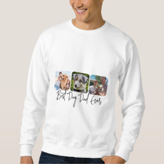 Sweatshirt Meilleur Chien Papa Jamais - Collage Personnalisé