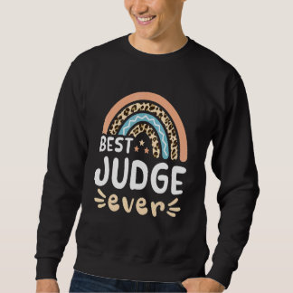 Sweatshirt Meilleur Juge Jamais Léopard Arc-en-Ciel Maman