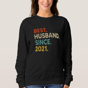 Sweatshirt Meilleur Mari depuis 2021 1e anniversaire Mariage 