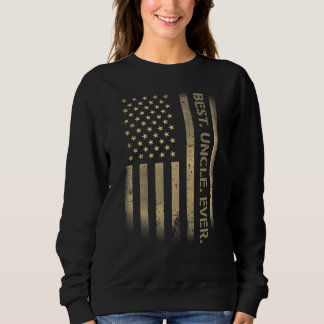 Sweatshirt Meilleur Oncle jamais Américain Usa Grunge Drapeau