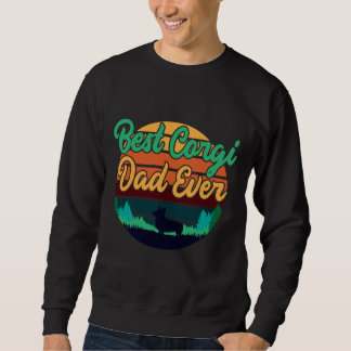 Sweatshirt Meilleur Papa Corgi Ever Cadeau Rétro Vintage Fête