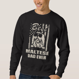 Sweatshirt Meilleur papa maltais pour homme, drapeau vintage 