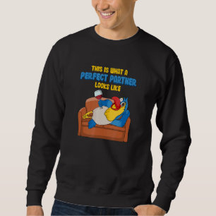 Sweatshirt Meilleur Parrot Ami Avec Vin Sur Canapé