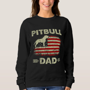 Sweatshirt Meilleur Pitbull Papa Jamais - Drapeau Américain 4