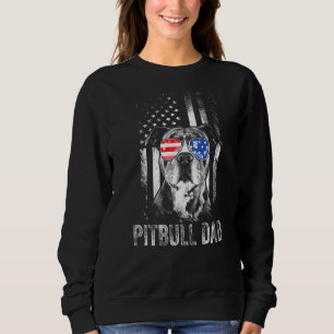 Sweatshirt Meilleur Pitbull Papa Jamais Drapeau Américain Chi