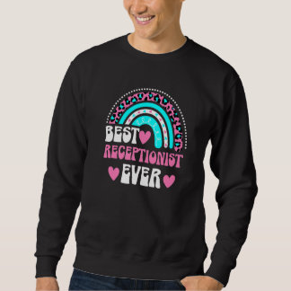 Sweatshirt Meilleur réceptionniste Jamais Super Cute Leopard 