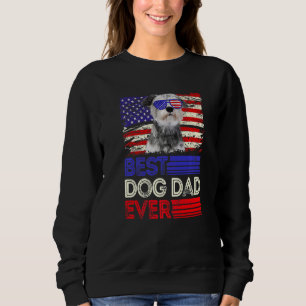 Sweatshirt Meilleur Schnauzer Papa Jamais Drapeau Américain P