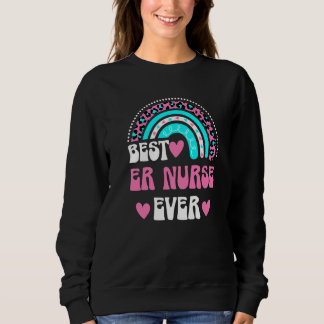 Sweatshirt Meilleure infirmière ER jamais Super mignonne léop