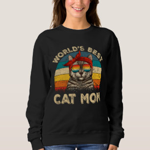 Sweatshirt Meilleure Maman de Chat du Monde Vintage Miaou Cha