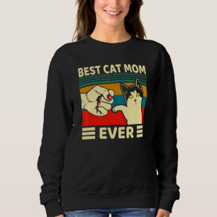 Sweatshirt Meilleure maman de chat jamais Fist Bump filles Vi