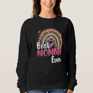 Sweatshirt Meilleure maman Jamais Drôle Léopard Rose Rainbow