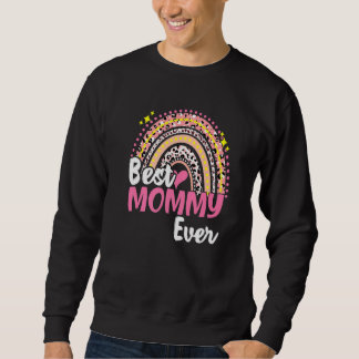 Sweatshirt Meilleure maman Jamais Drôle Léopard Rose Rainbow