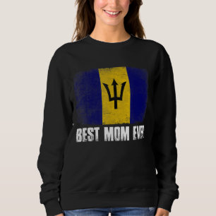 Sweatshirt Meilleure maman Jamais Vintage Barbade Drapeau Mèr
