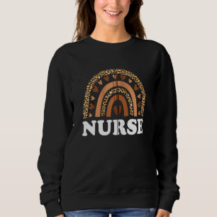 Sweatshirt Melanin Infirmière arc-en-ciel Leopard Infirmière