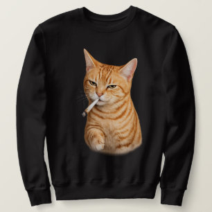 Sweatshirt Mème de chat drôle et cool qui fume une cigarette