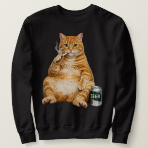 Sweatshirt Mème de chat drôle et cool qui fume une cigarette