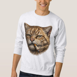 Sweatshirt Mème de chat drôle et cool qui fume une cigarette
