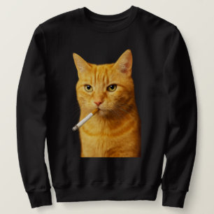 Sweatshirt Mème de chat drôle et cool qui fume une cigarette