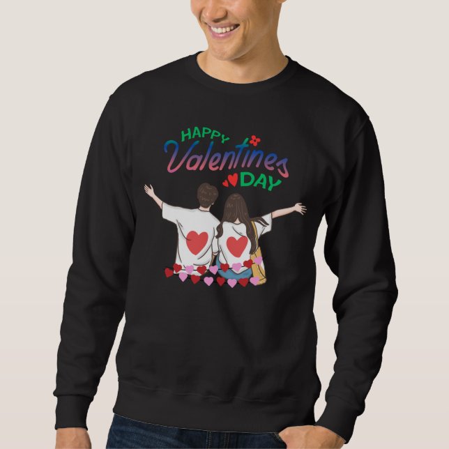sweatshirt men black gift for valentine's day, (Front)