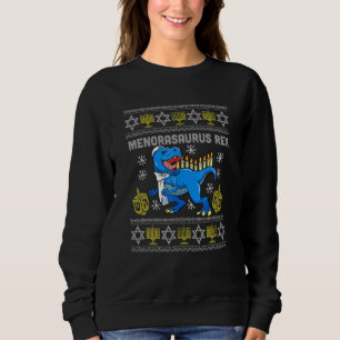 Sweatshirt Menorasaurus Rex Trex Menorah Ugly Hanoukka Chanuk