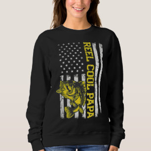 Sweatshirt Mens Fête des pères Reel Cool Papa Fish American F