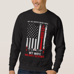 Sweatshirt Mens Ma Femme Porte Des Scrubs American Flag Nurse