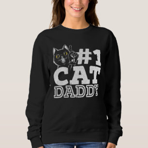 Sweatshirt Mens Numéro 1 Chat Papa Meilleur Chat Papa