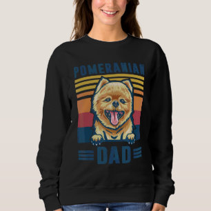 Sweatshirt Mens Pomeranian Papa Père Retro Pomeranian Chien D
