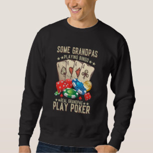 Sweatshirt Mens Real Grandpas Jouer Poker Casino Jeu