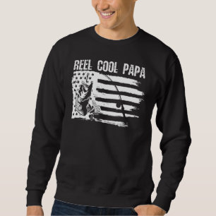 Sweatshirt Mens Reel Cool Papa Fishing Patriotique American F