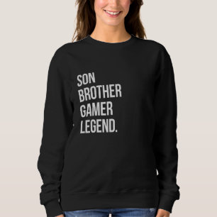 Sweatshirt Mens Son Frère Gamer Légende Ordinateur Jeu Vide