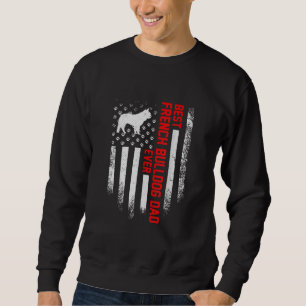 Sweatshirt Mens Vintage USA American Flag Best French Buldog