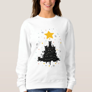 Sweatshirt Meowy sapin de Noël, drôles de félins