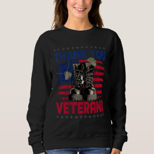 Sweatshirt Merci aux vétérans des bottes de combat Fleur de p