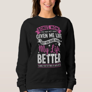 Sweatshirt Merci Bonus Maman Stepmère Stepmaman Pour Fille