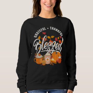 Sweatshirt MERCI FÉLICITE BÉNÉFICIÉ Citrouille Thanksgiving