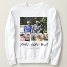 Sweatshirt Merci, Personnalisé 6 Photo Collage Famille