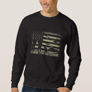 Sweatshirt Merci Vétérans de combat Bottes de coquelicot Vétè