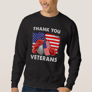 Sweatshirt Merci Vétérans de combat Bottes de coquelicot Vétè