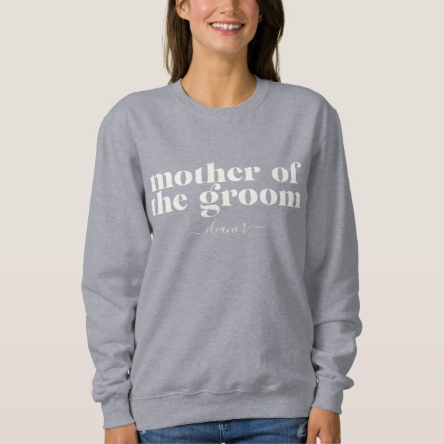 Sweatshirt Mère du Marié Simple Moderne Nom  (Devant)