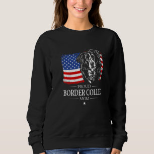 Sweatshirt Mère fière de Border Collie Drapeau américain Patr