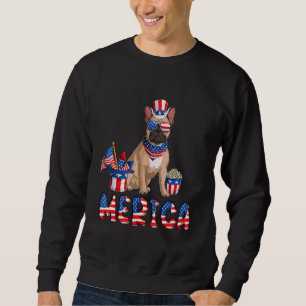 Sweatshirt Merica French Bulldog 4 juillet Américain Usa Fla