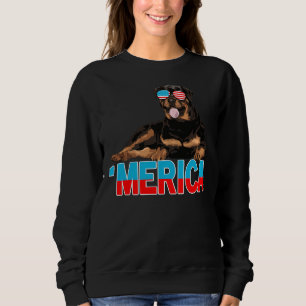 Sweatshirt Merica Rottweiler Drapeau Américain Lunettes de so