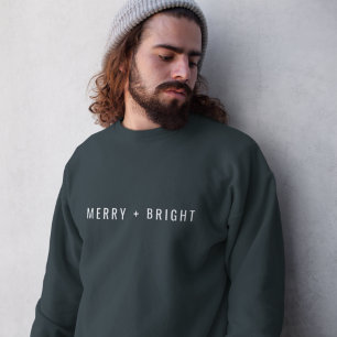 Sweatshirt Merry and Bright Stylish Dark Green