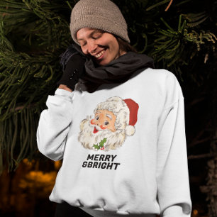 Sweatshirt MERRY & BRIGHT Vintage Retro Jolly Père Noël Noël