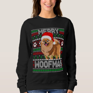 Sweatshirt Merry Woofmas mignon Chien Poméranien Doux moche