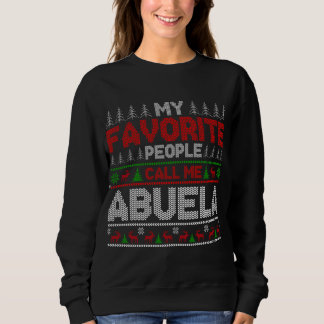 Sweatshirt Mes Favoris M'Appelent Abuela Ugly Xmas Holida